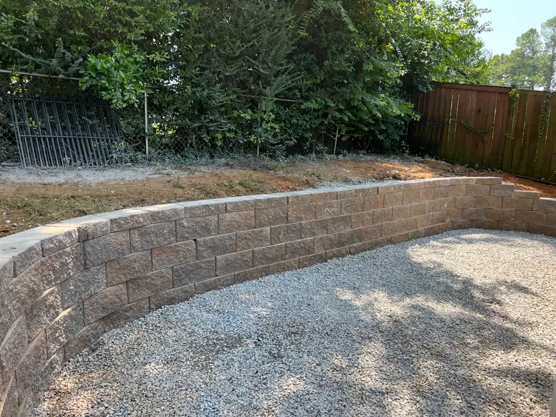 Structural concrete and block retaining wall project