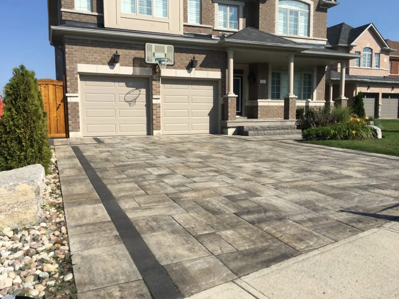 Custom paver driveway installation in Vancouver WA by FRS Remodeling
