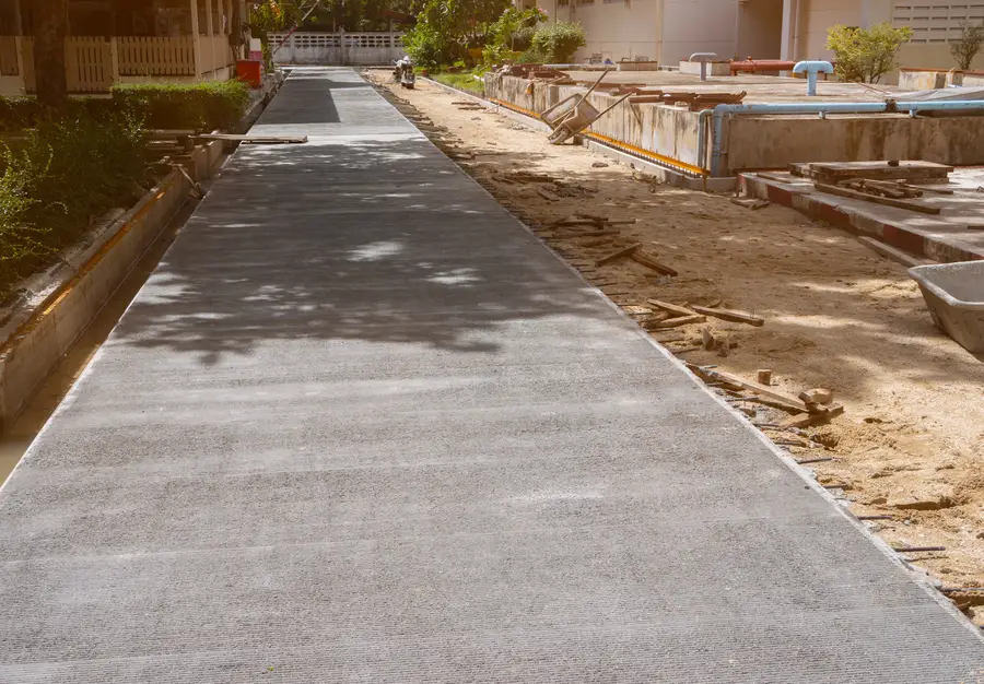 Durable concrete walkway installation