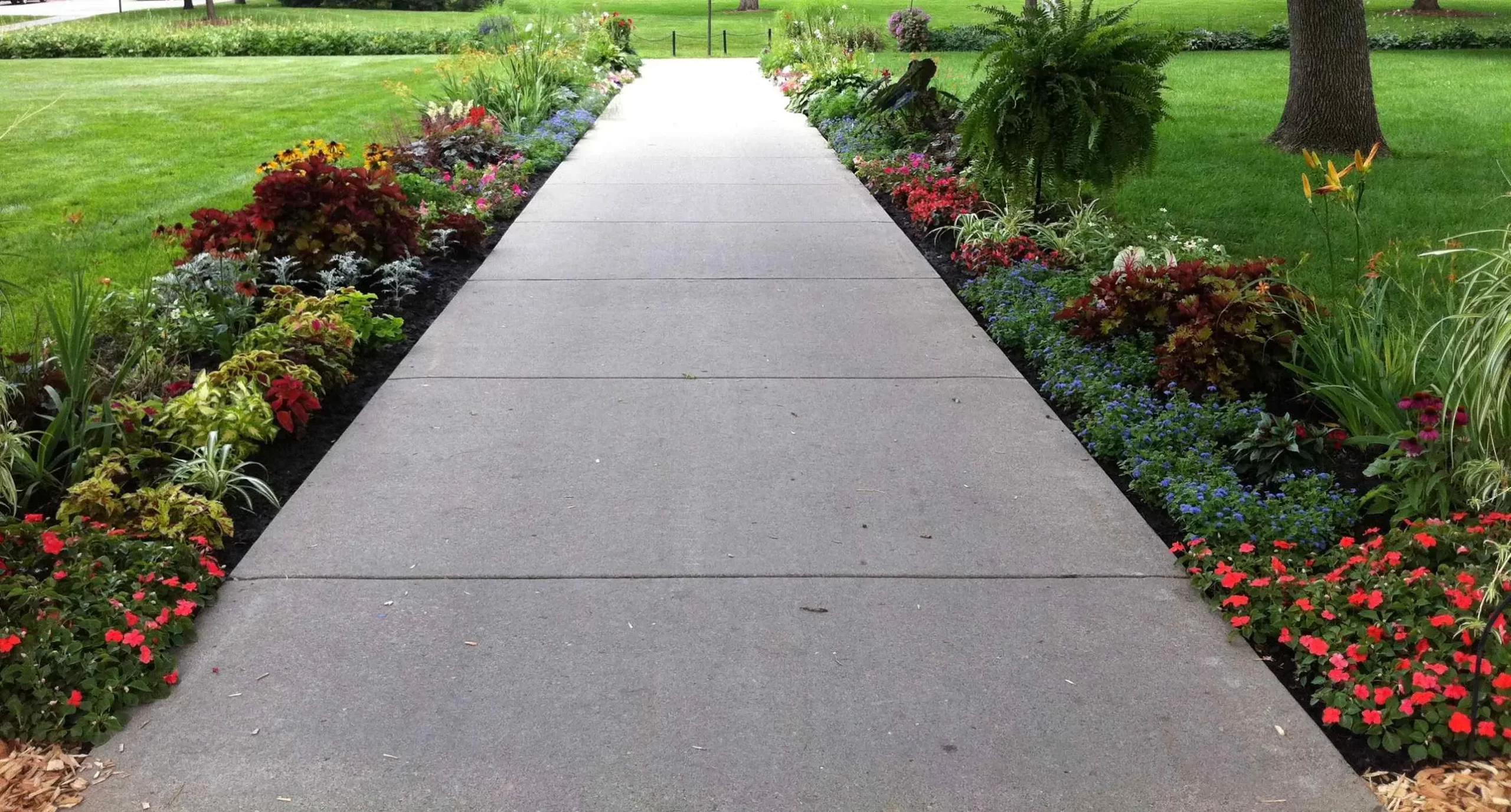 Durable concrete walkway installation